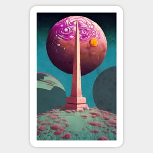 Obelisk On A Distant Moon Sticker